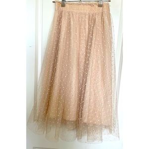Gorgeous Polka Dotted Tulle MIDI Skirt